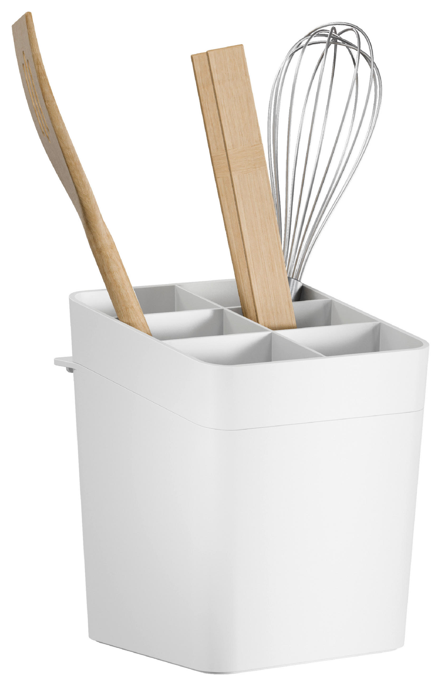 KÜCHENUTENSILIENHALTER - Weiß, Basics, Kunststoff/Metall (13,5/17/14cm) - Tesa