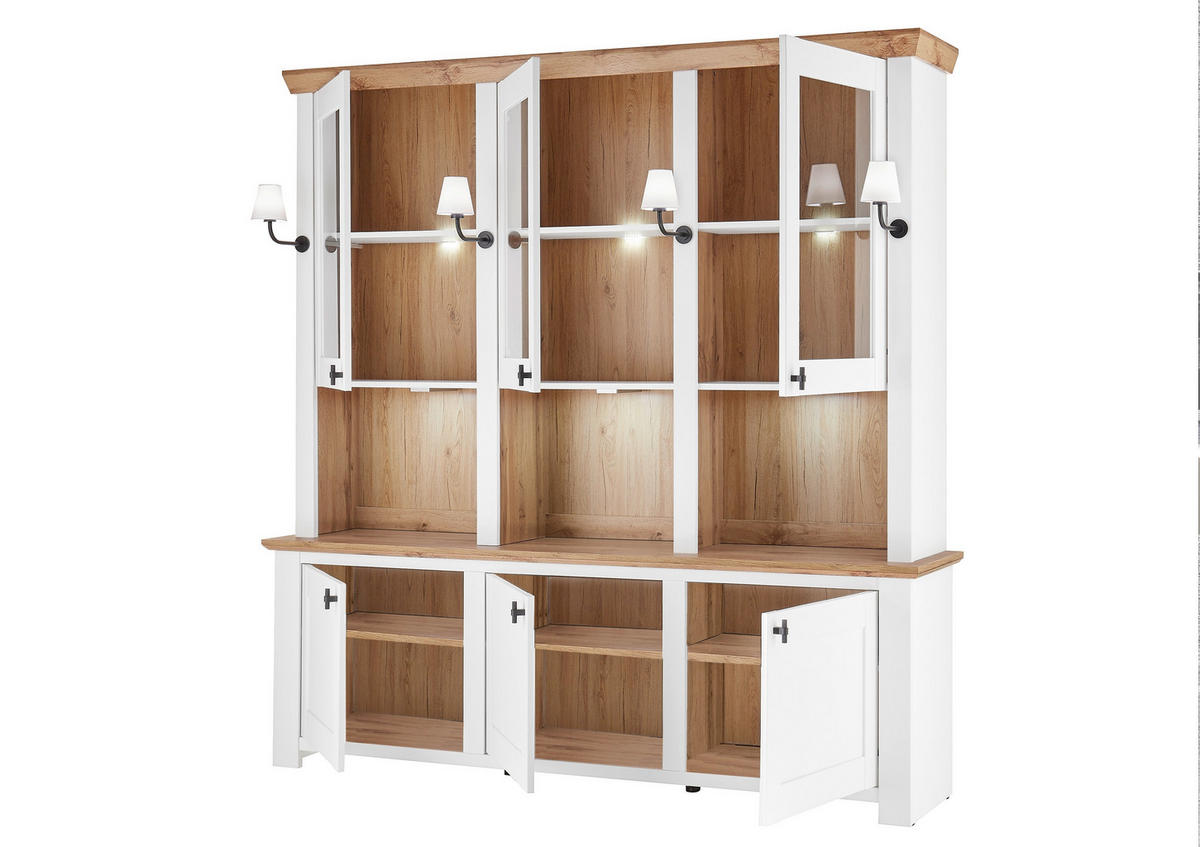 MEHRZWECKSCHRANK 198/206/45 cm  in Eichefarben, Pinienfarben  - Eichefarben/Eiche Wotan, Design, Holzwerkstoff/Metall (198/206/45cm) - MID.YOU