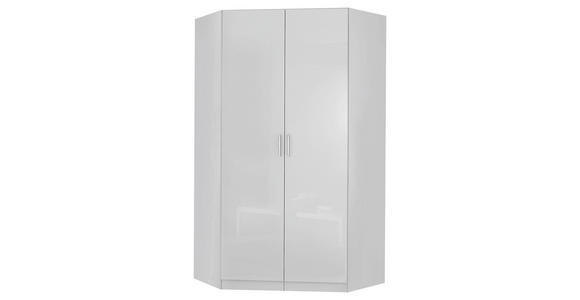 ECKSCHRANK 117/197/117 cm - Weiß Hochglanz/Alufarben, Design, Holzwerkstoff/Kunststoff (117/197/117cm) - Carryhome