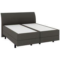 BOXSPRINGBETT 180/200 cm  in Dunkelgrau  - Dunkelgrau/Schwarz, KONVENTIONELL, Kunststoff/Textil (180/200cm) - Musterring
