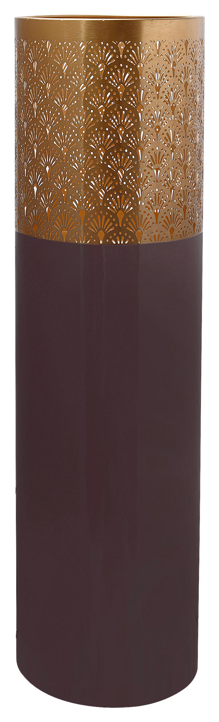 BODENVASE 90 cm  - Lila/Goldfarben, Trend, Metall (25/90cm) - Kayoom