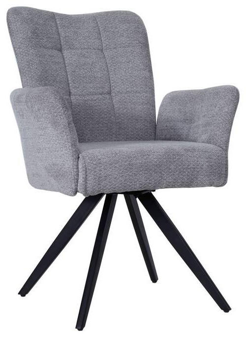 ARMLEHNSTUHL  in Eisen Bouclé  - Schwarz/Grau, MODERN, Holz/Textil (63/91/66cm) - MID.YOU