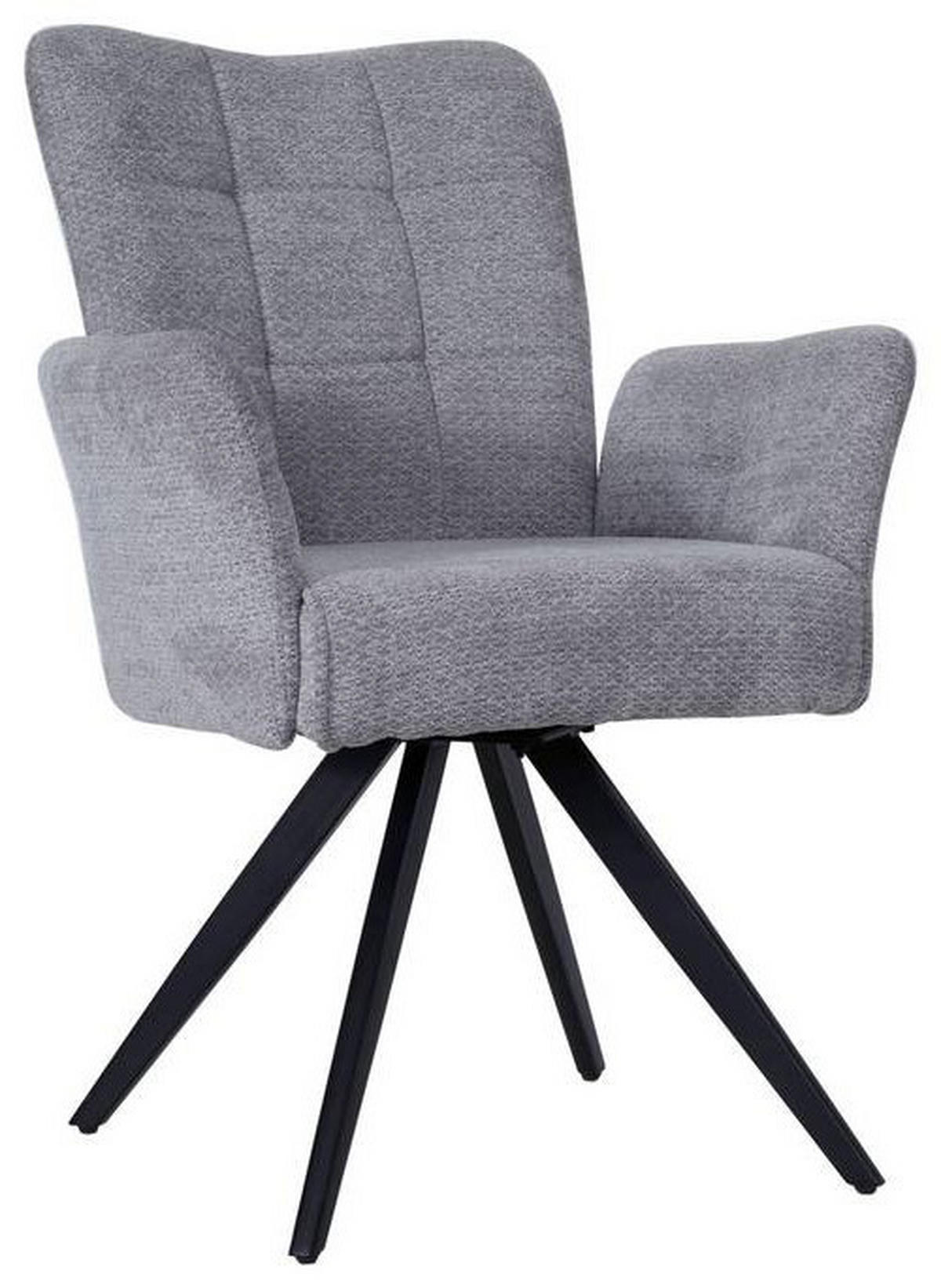 ARMLEHNSTUHL  in Eisen Bouclé  - Schwarz/Grau, MODERN, Holz/Textil (63/91/66cm) - MID.YOU
