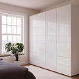 DREHTÜRENSCHRANK 224/214/60 cm,  in Weiß, Weiß Hochglanz, 4-türig  - Weiß Hochglanz/Weiß, Trend, Holzwerkstoff (224/214/60cm) - Carryhome