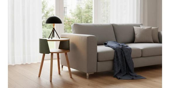 BEISTELLTISCH in Metall, Holzwerkstoff, Holz 40/40/55 cm  - Eichefarben/Grün, Design, Holz/Holzwerkstoff (40/40/55cm) - Xora