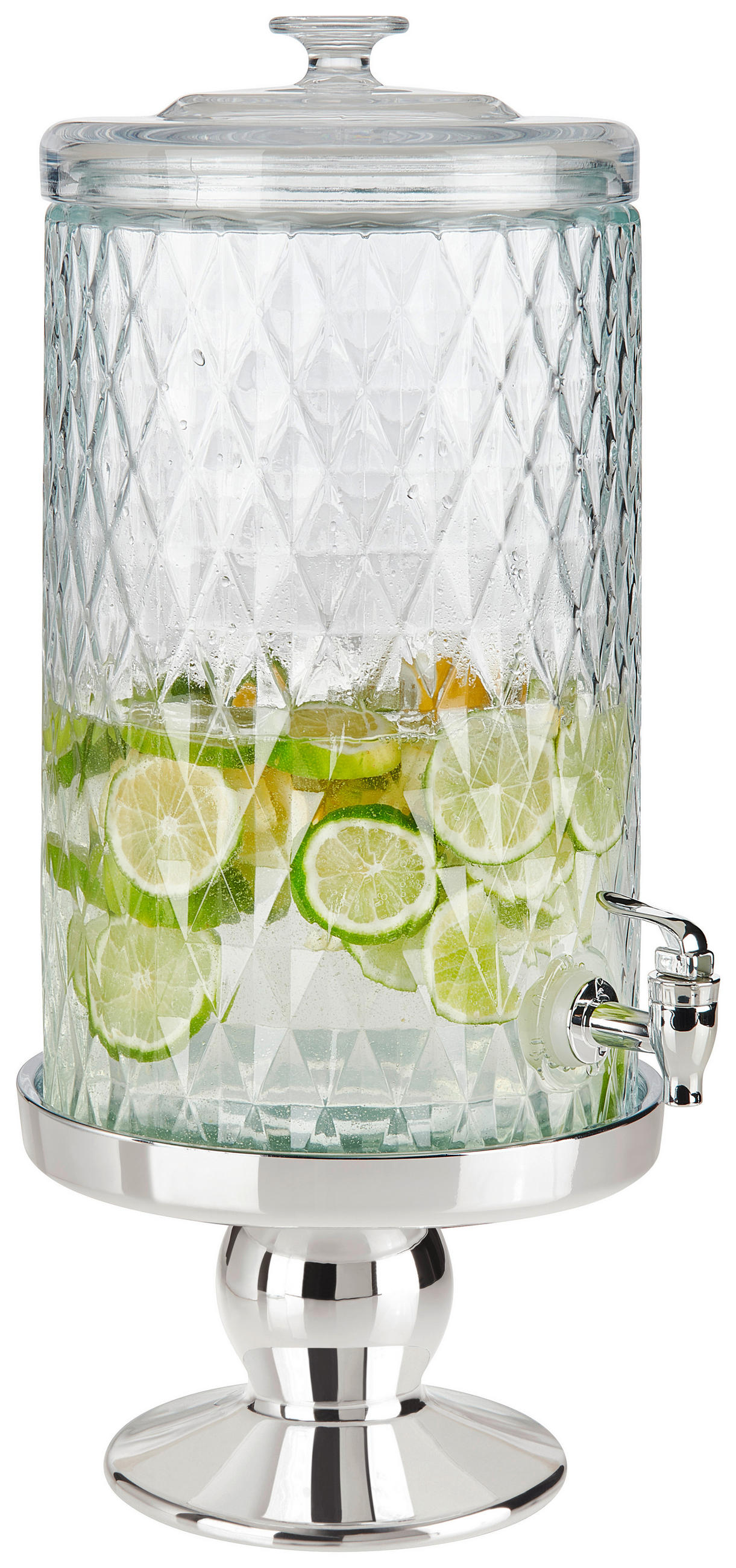 GETRÄNKESPENDER - Klar/Silberfarben, Trend, Glas/Kunststoff (7,6l) - Novel