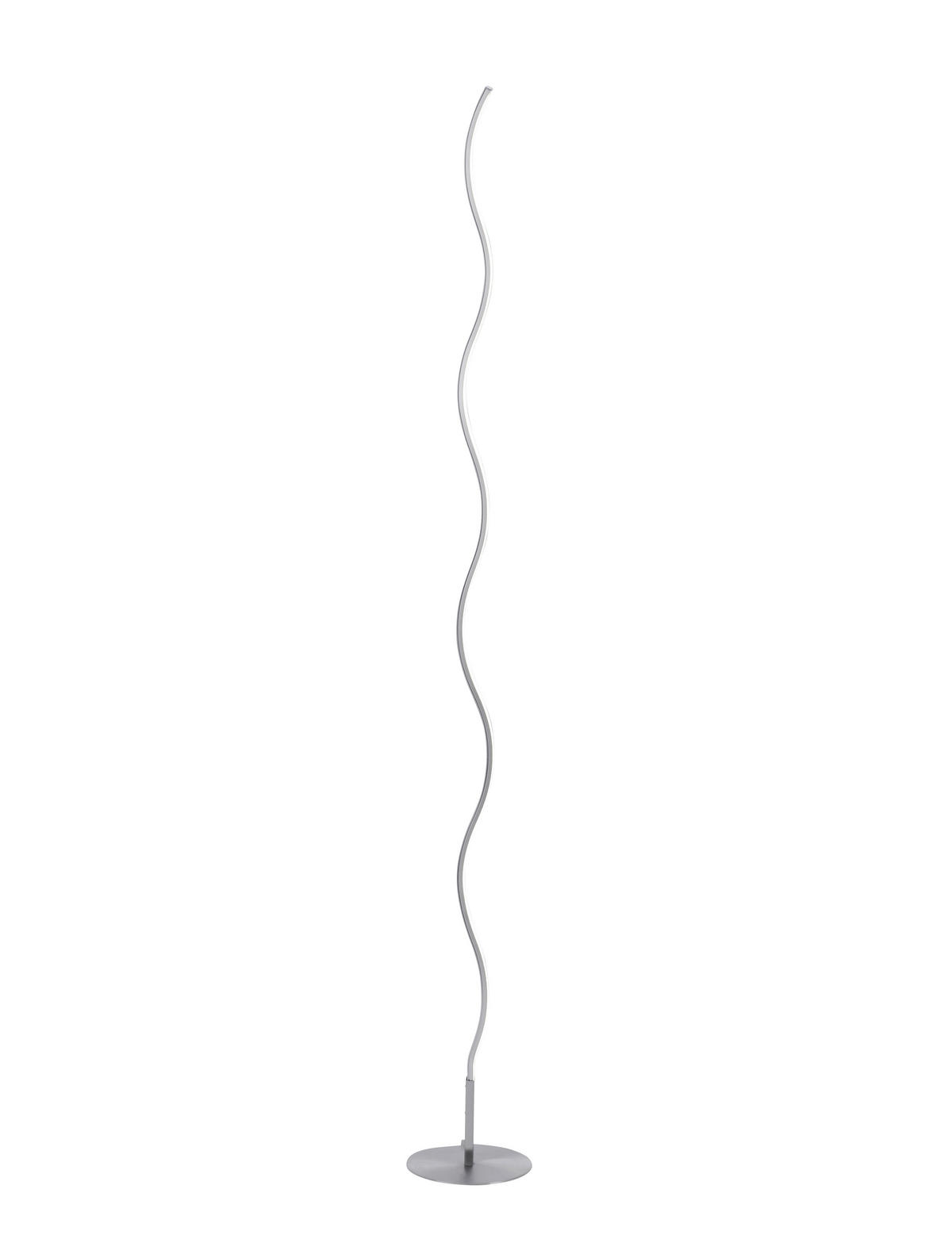 LED-STEHLEUCHTE Wave 14/14/120 cm   - Silberfarben, Design, Metall (14/14/120cm)