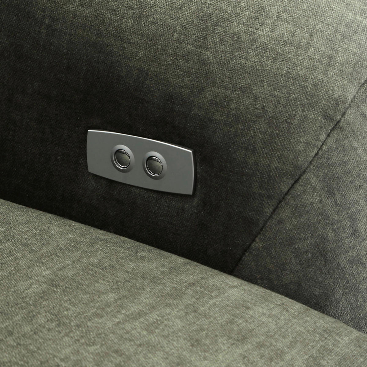 ECKSOFA Aruna Waldgrün Flachgewebe Rücken echt, Relaxfunktion, Sitztiefenverstellung  - Waldgrün/Schwarz, Design, Kunststoff/Textil (165/245cm) - Lomoco
