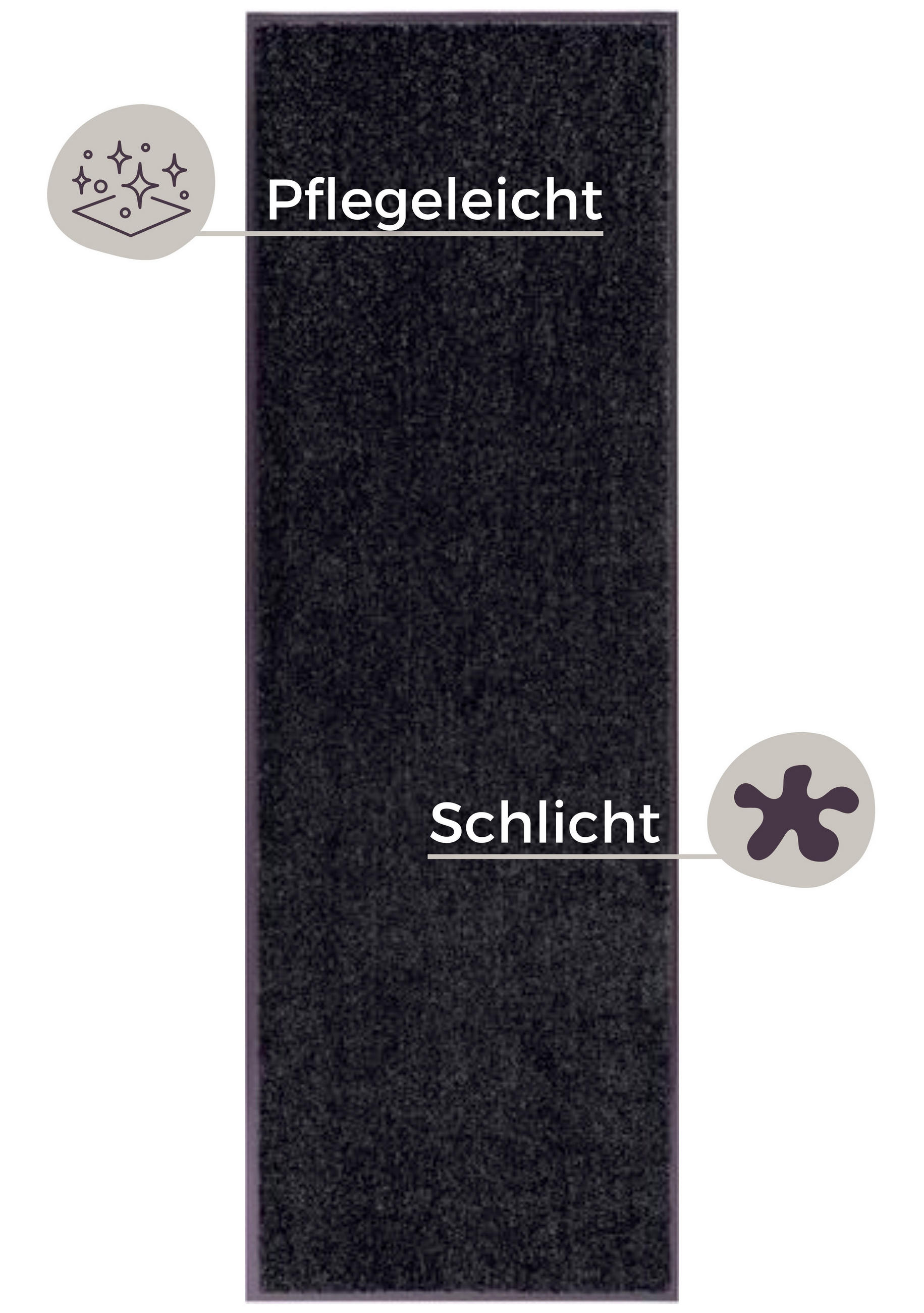 SCHMUTZFANGMATTE  60/180 cm  Schwarz  Uni  - Schwarz, Basics, Kunststoff/Textil (60/180cm) - Hanse Home