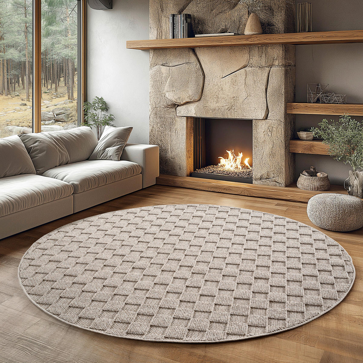 FLACHWEBETEPPICH 80 cm HELIX Beige  - Beige, Basics, Kunststoff/Textil (80cm) - Novel