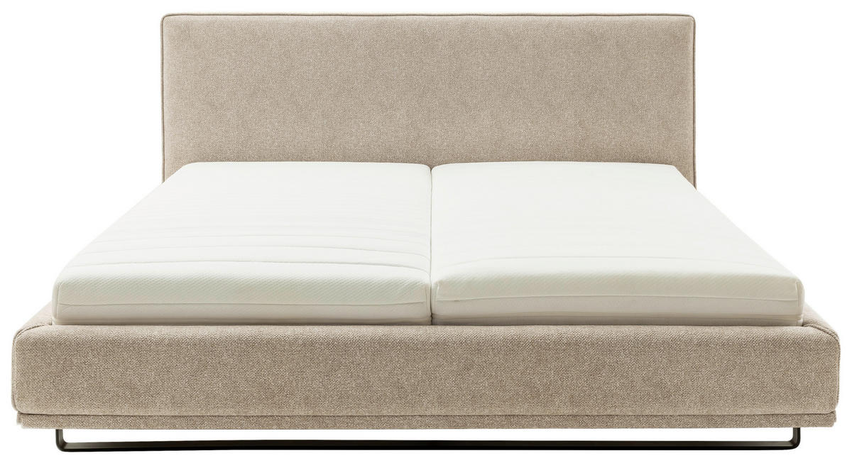 POLSTERBETT COMO 180/200 cm  in Beige  - Beige/Schwarz, Design, Textil/Metall (180/200cm) - Schöner Wohnen
