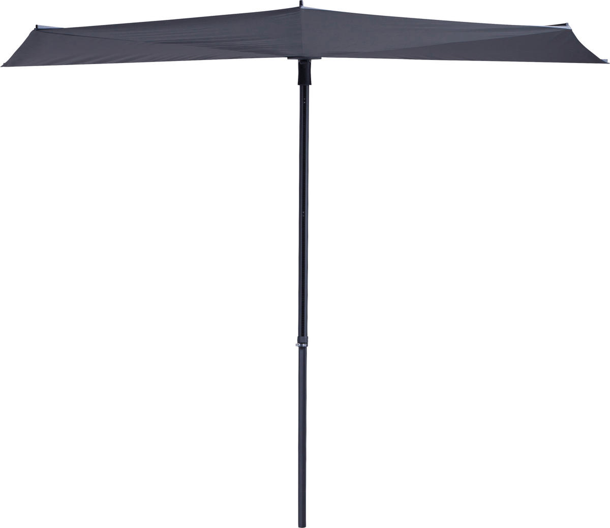 SONNENSCHIRM 270 cm Grau  - Schwarz/Grau, Basics, Textil/Metall (270/150cm)