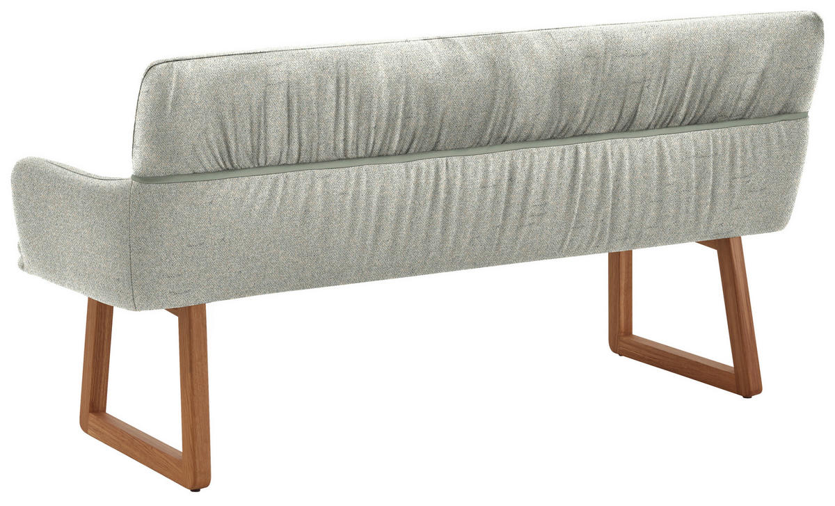 SITZBANK 200/86/68 cm Mikrofaser Grün Wildeiche massiv  - Wildeiche/Grün, Design, Holz/Textil (200/86/68cm) - Valdera