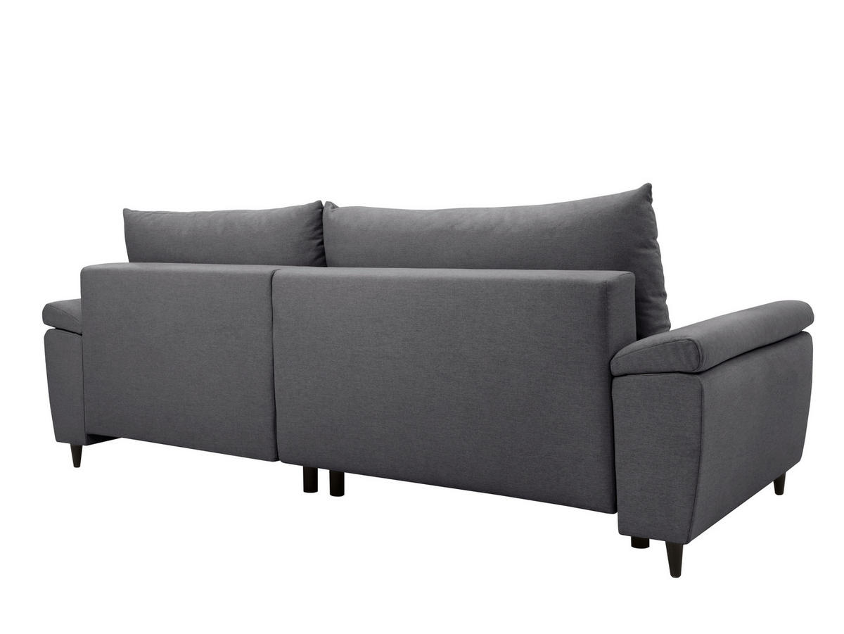 ECKSOFA GORDES in Grau  - Schwarz/Grau, Design, Holz/Textil (248/174cm) - MID.YOU