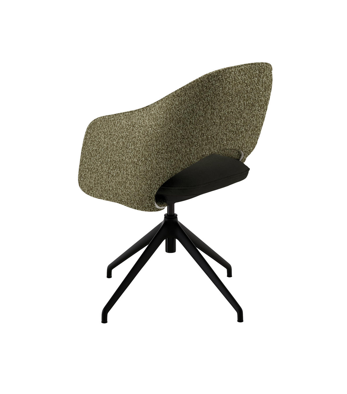 ARMLEHNSTUHL  Stoffauswahl, Wippfunktion, Sitzfläche 360° drehbar, gepolsterte Armlehnen Flachgewebe  - Waldgrün/Schwarz, Design, Textil/Metall (63/74-90/57-73cm) - Koinor