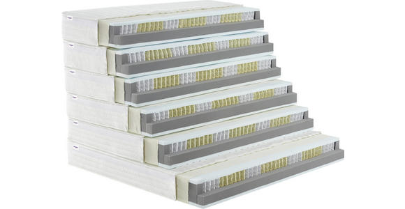 TASCHENFEDERKERNMATRATZE 120/200 cm Höhe ca. 23 cm  - Weiß, KONVENTIONELL, Textil (120/200cm) - Sleeptex