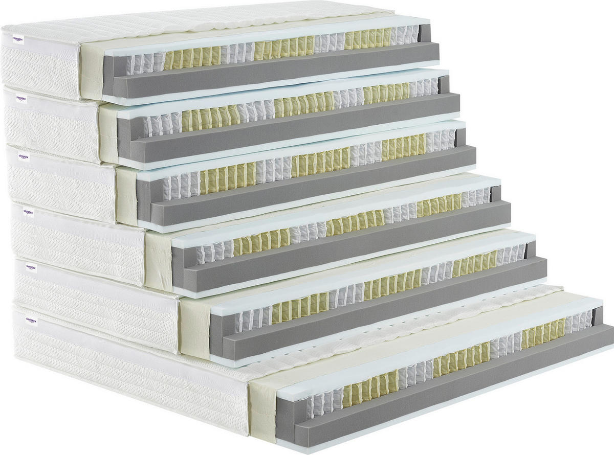 TASCHENFEDERKERNMATRATZE 80/200 cm H4 = sehr fest  - Weiss, Konventionell, Textil (80/200cm) - Sleeptex