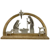BETLEHEM FIGURA - barna/ezüstszínű, Lifestyle, fa/fém (32/6,5/20cm) - X-Mas