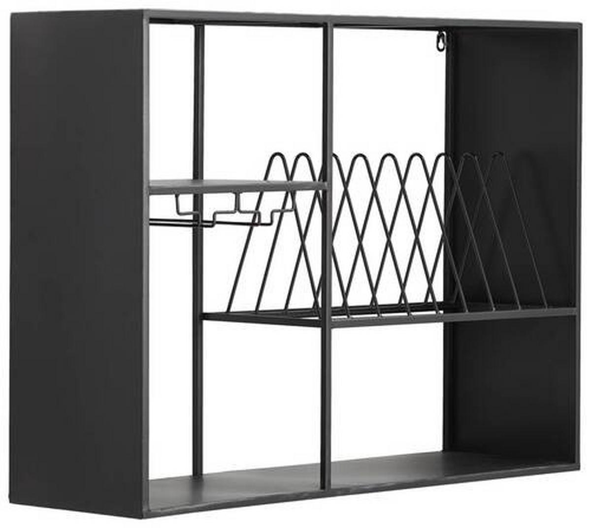 WANDREGAL 80/60/24 cm  - Schwarz, Design, Metall (80/60/24cm) - P & B