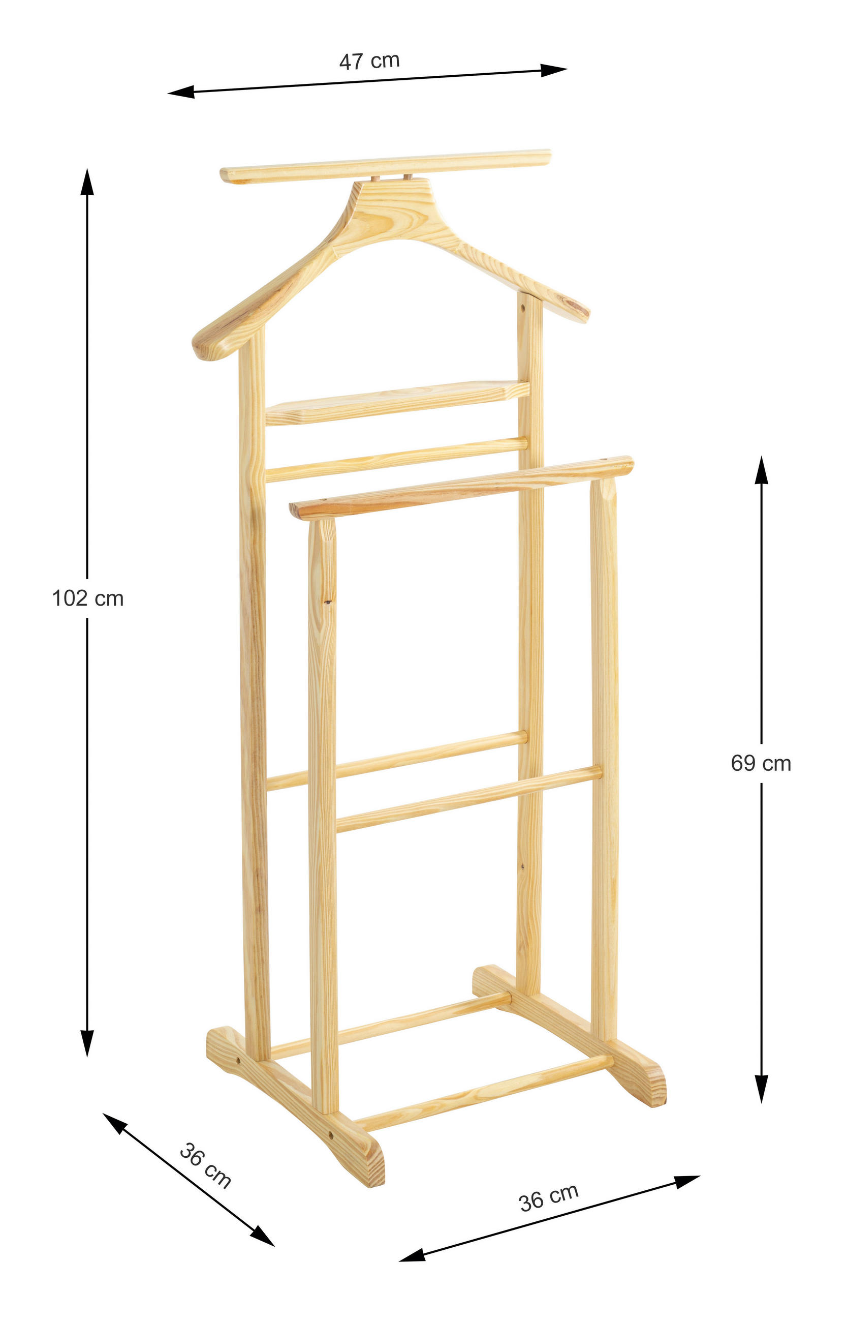 VALET HAINE - culoare natur, Konventionell, lemn (47/102/36cm) - Landscape