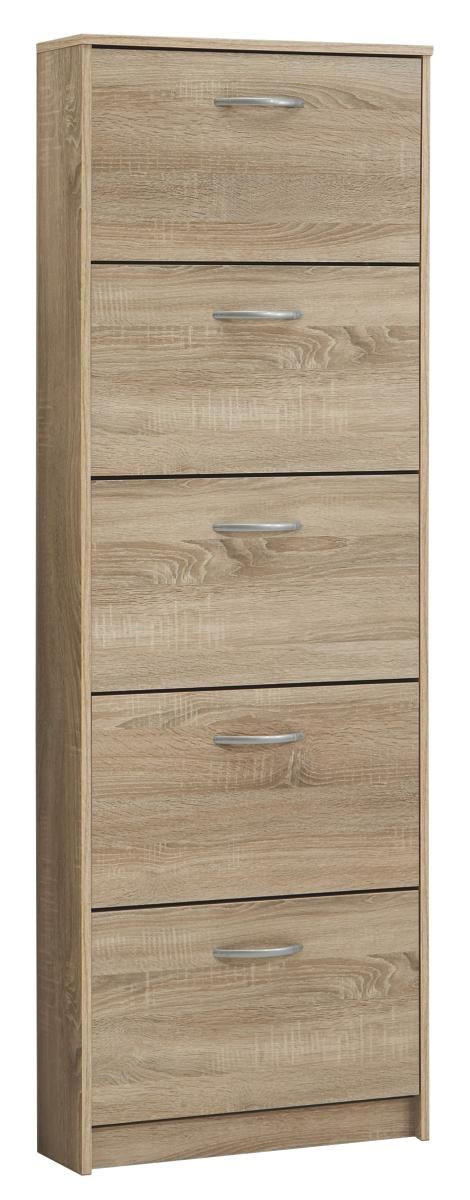 CIPELARNIK SA NAGIBNIM VRATIMA  boja hrasta  pločasti materijal     - boja hrasta/srebrna, Dizajnerski, pločasti materijal/plastika (58,5/168,5/17cm) - Boxxx
