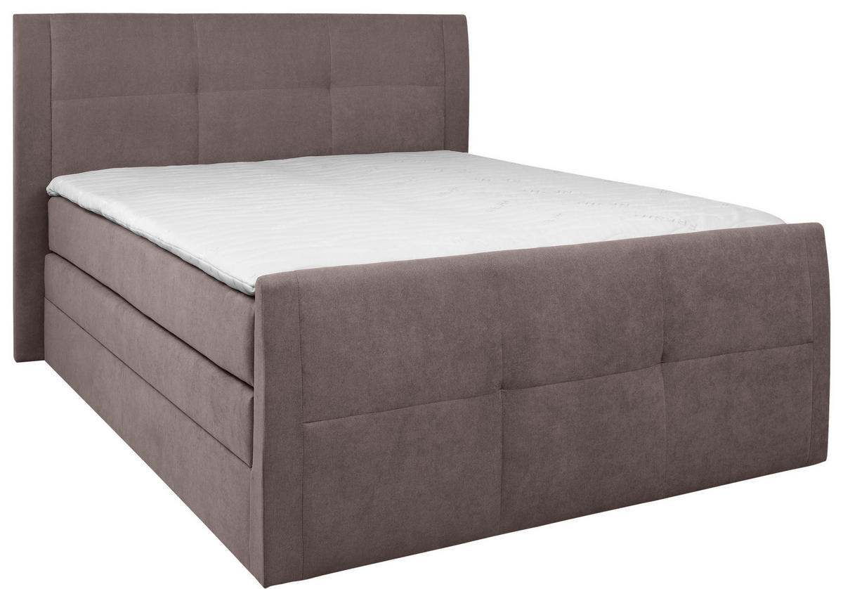 BOXSPRINGBETT 120/200 cm  in Taupe  - Taupe/Schwarz, KONVENTIONELL, Kunststoff/Textil (120/200cm) - Boxxx