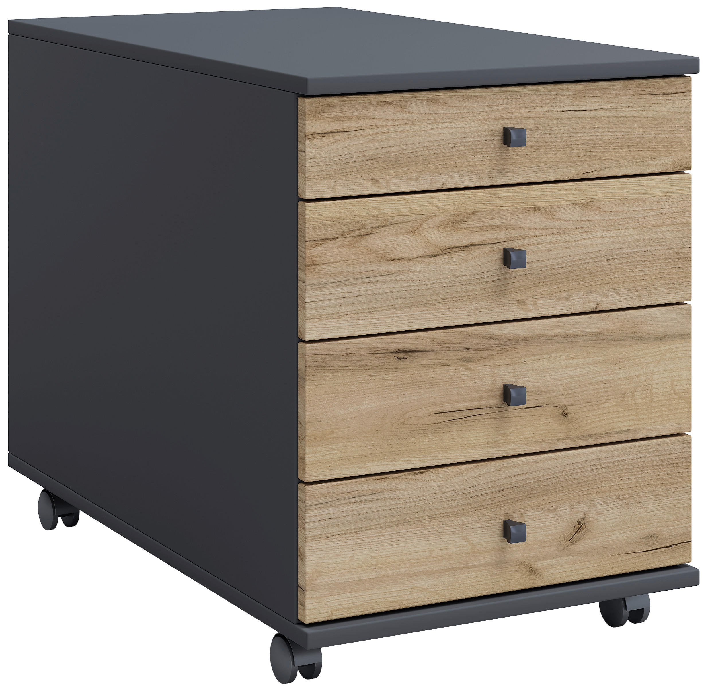 ROLLCONTAINER 42/57/75 cm  - Honigeiche/Anthrazit, Design, Holzwerkstoff/Kunststoff (42/57/75cm) - MID.YOU