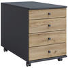 ROLLCONTAINER 42/57/75 cm  - Honigeiche/Anthrazit, Design, Holzwerkstoff/Kunststoff (42/57/75cm) - MID.YOU