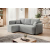 ECKSOFA in Plüsch Hellgrau  150/206 cm  - Hellgrau/Schwarz, Design, Kunststoff/Textil (150/206cm) - MID.YOU