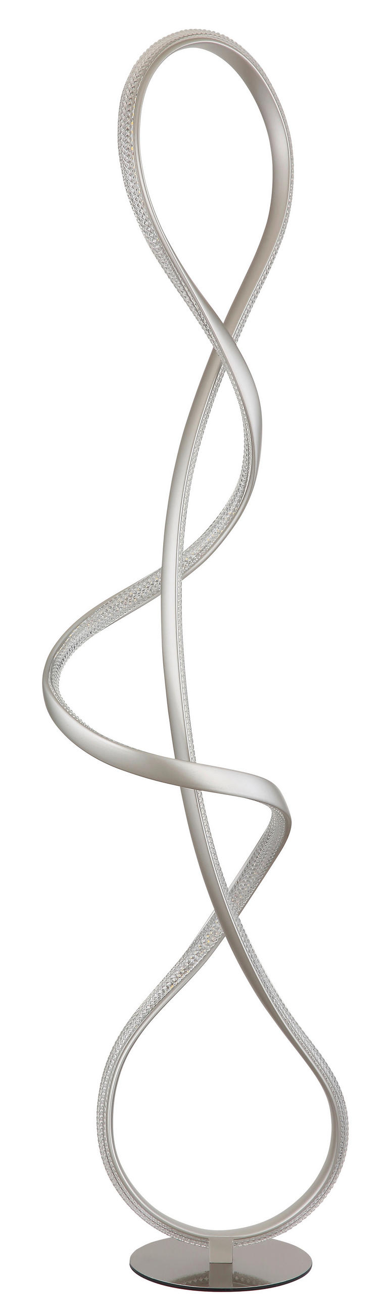 STOJEČA LED-SVETILKA  SWIRL /2260 lm/4000 K// - barve niklja/črna, Design, kovina/umetna masa (26/20/132,5cm) - Globo
