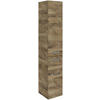 HOCHSCHRANK 30/168/33 cm  - Eiche dunkel/Chromfarben, MODERN, Glas/Holzwerkstoff (30/168/33cm) - Sadena