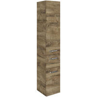 HOCHSCHRANK 30/168/33 cm  - Eiche dunkel/Chromfarben, MODERN, Glas/Holzwerkstoff (30/168/33cm) - Sadena