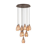 HÄNGELEUCHTE 61,5/150 cm  - Braun/Kupferfarben, Design, Glas/Metall (61,5/150cm) - Eglo