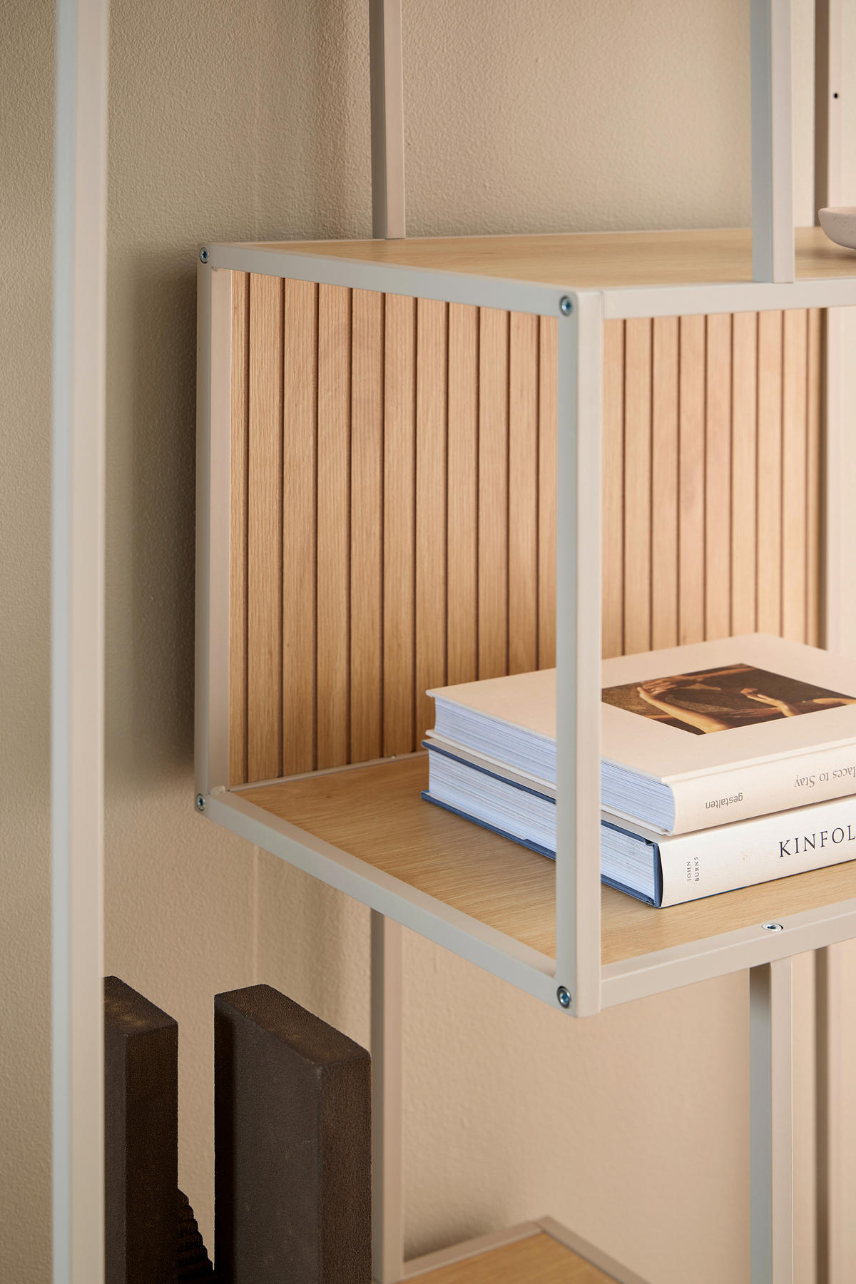 REGAL Grau, Eichefarben  - Eichefarben/Grau, MODERN, Holzwerkstoff/Metall (77/185/35cm) - Xora