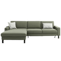 ECKSOFA Cord Olivgrün  - Schwarz/Olivgrün, Design, Textil/Metall (185/298cm) - Pure Home Lifestyle