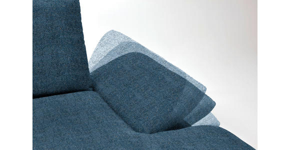 ECKSOFA in Flachgewebe Blau 314/159 cm - Blau/Schwarz, Design, Holz/Textil (314/159cm) - Dieter Knoll