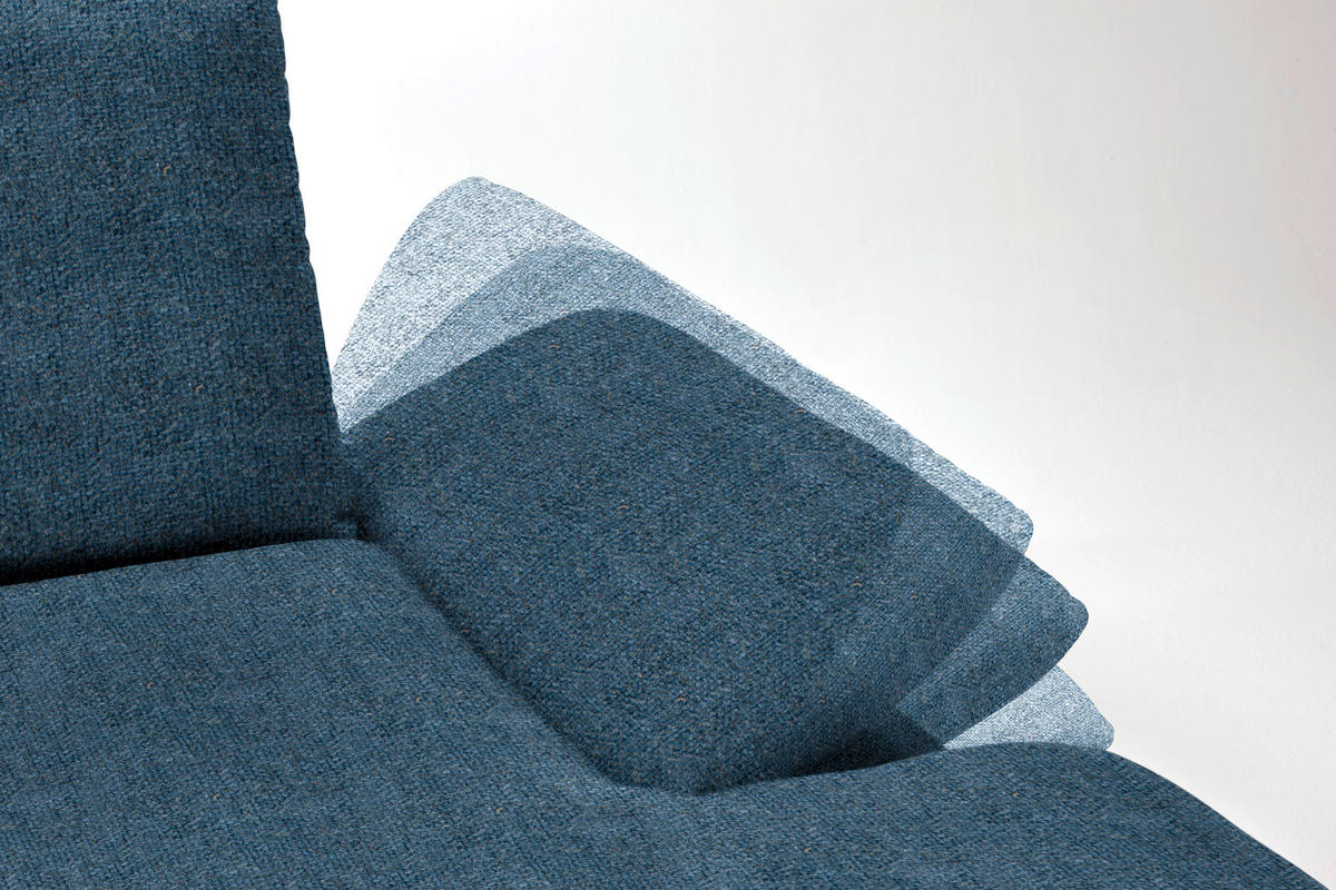 ECKSOFA Formia in Flachgewebe Blau  314/159 cm  - Blau/Schwarz, Design, Holz/Textil (314/159cm) - Dieter Knoll