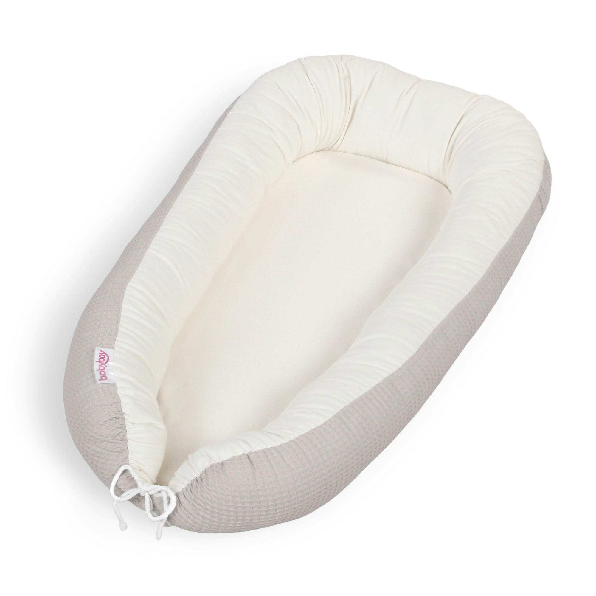 KUSCHELNEST babybay Kuschelnest Waffelpiqué  90/50/13 cm   - Grauweiß, Basics, Textil (90/50/13cm) - Babybay