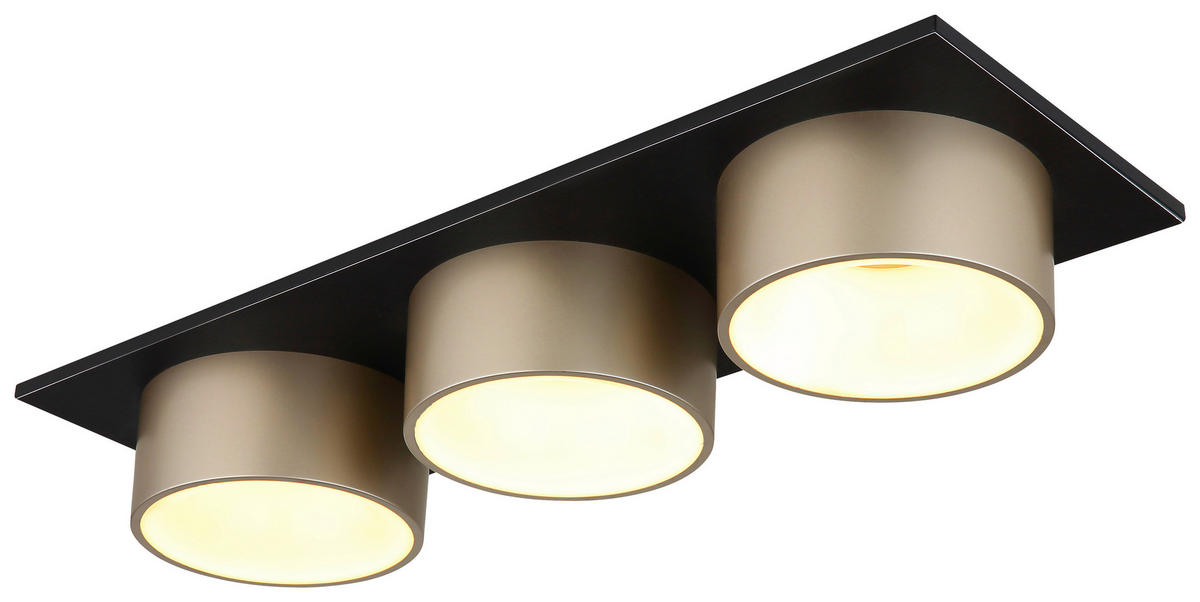 DECKENLEUCHTE 58/20/11 cm  - Champagner/Schwarz, Trend, Kunststoff/Metall (58/20/11cm) - Collet's Monde