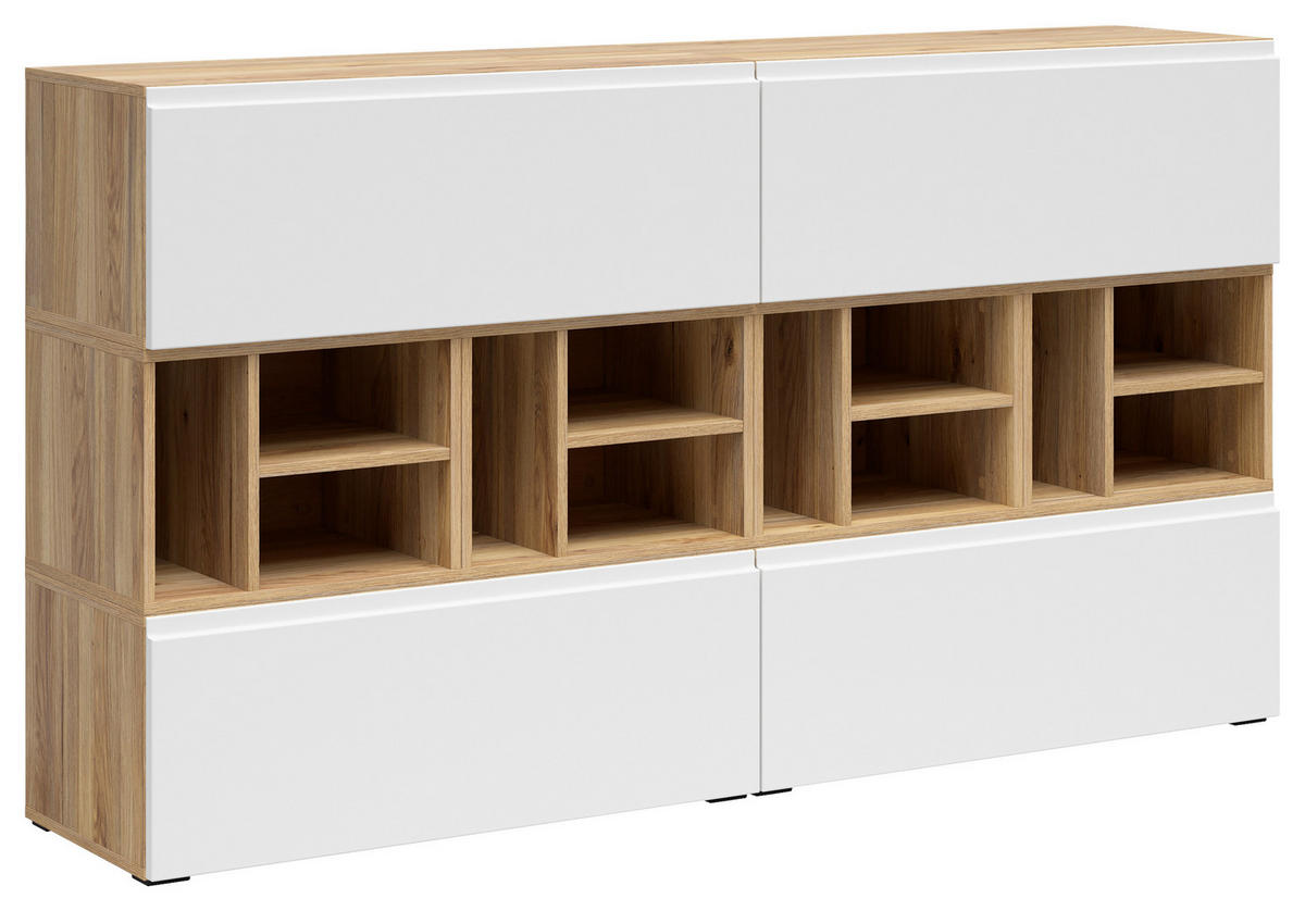 REGALELEMENT Weiß, Eichefarben  135/33/40 cm  - Eichefarben/Weiß, MODERN, Holzwerkstoff (135/33/40cm) - Carryhome