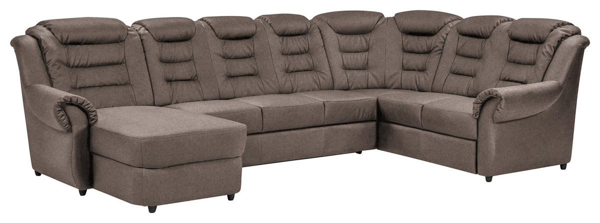 WOHNLANDSCHAFT in Chenille Taupe  - Taupe/Schwarz, Konventionell, Kunststoff/Textil (165/333/216cm) - Livetastic
