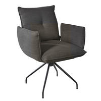 ARMLEHNSTUHL  in Stahl Struktur  - Schwarz/Braun, Design, Textil/Metall (65/90/70cm) - Dieter Knoll