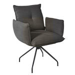 ARMLEHNSTUHL  in Stahl Struktur  - Schwarz/Braun, Design, Textil/Metall (65/90/70cm) - Dieter Knoll