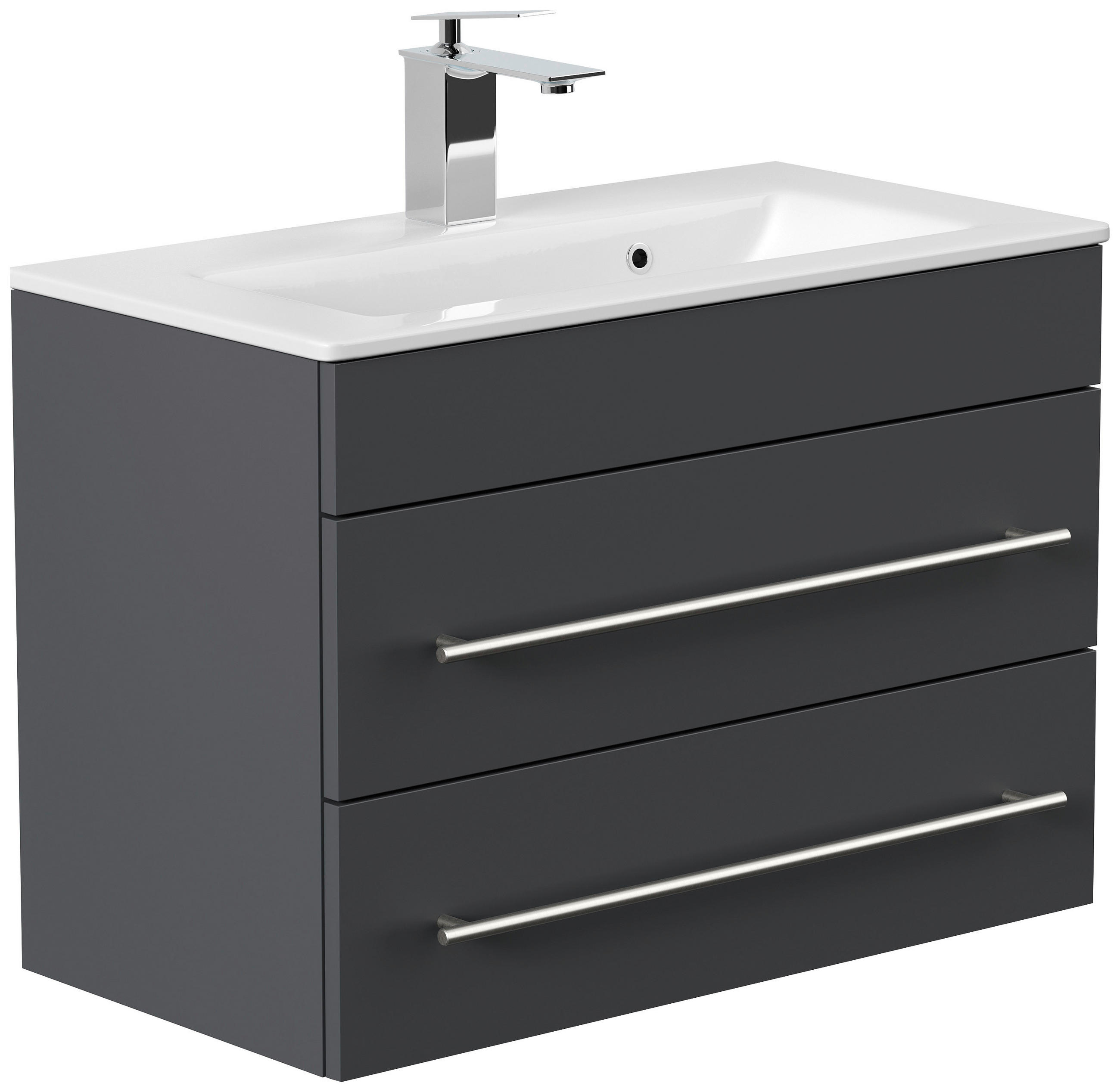 WASCHTISCHKOMBI 70,4 cm  - Silberfarben/Graphitfarben, MODERN, Keramik/Holzwerkstoff (70,4cm) - MID.YOU