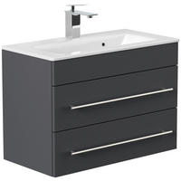 WASCHTISCHKOMBI 70,4 cm  - Silberfarben/Graphitfarben, MODERN, Keramik/Holzwerkstoff (70,4cm) - MID.YOU