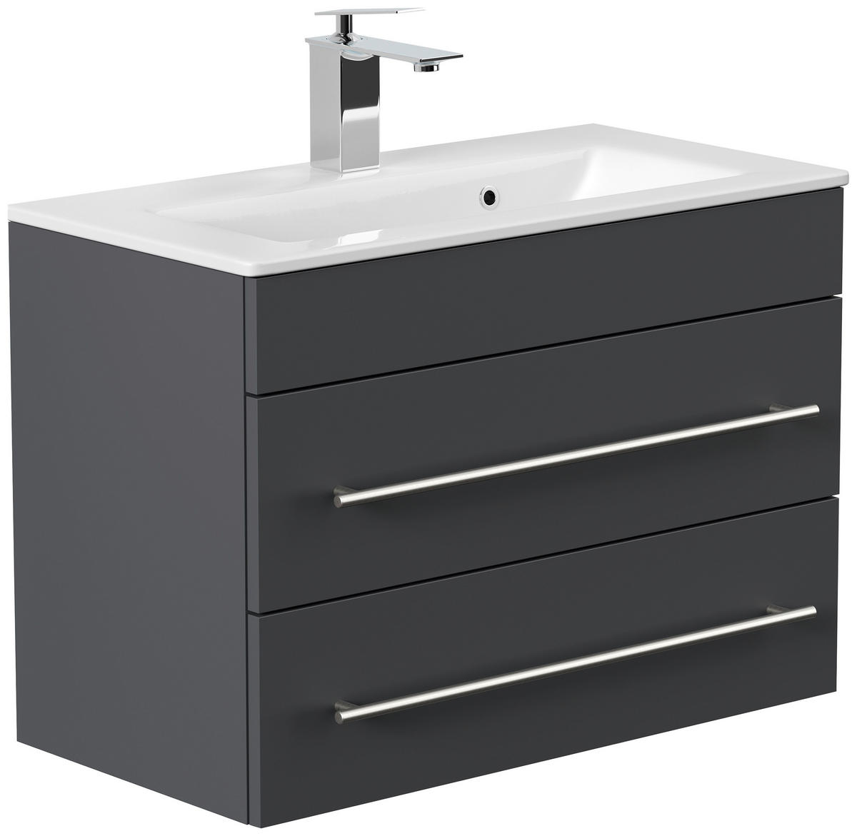 WASCHTISCHKOMBI 70,4 cm  - Silberfarben/Graphitfarben, MODERN, Keramik/Holzwerkstoff (70,4cm) - MID.YOU