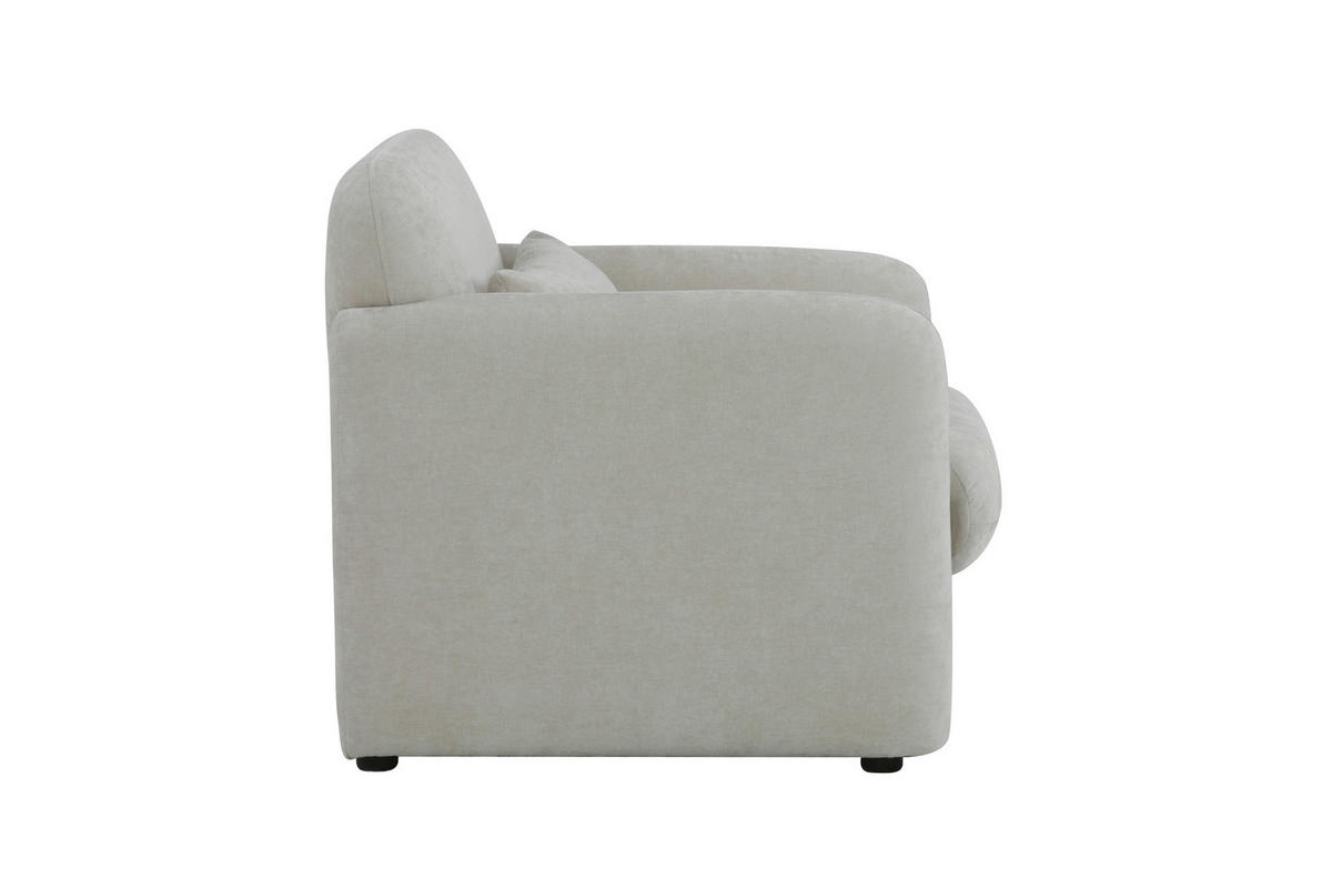 SESSEL in Samt Creme  - Creme/Schwarz, Design, Kunststoff/Textil (83/83/76cm) - MID.YOU