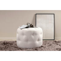 POUF Uni Weiß 55/44/55 cm  - Weiß, Design, Kunststoff/Textil (55/44/55cm) - Livetastic