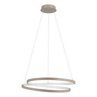 LED-HÄNGELEUCHTE Ruotale 55/150 cm  - Sandfarben/Weiß, Design, Kunststoff/Metall (55/150cm) - Eglo