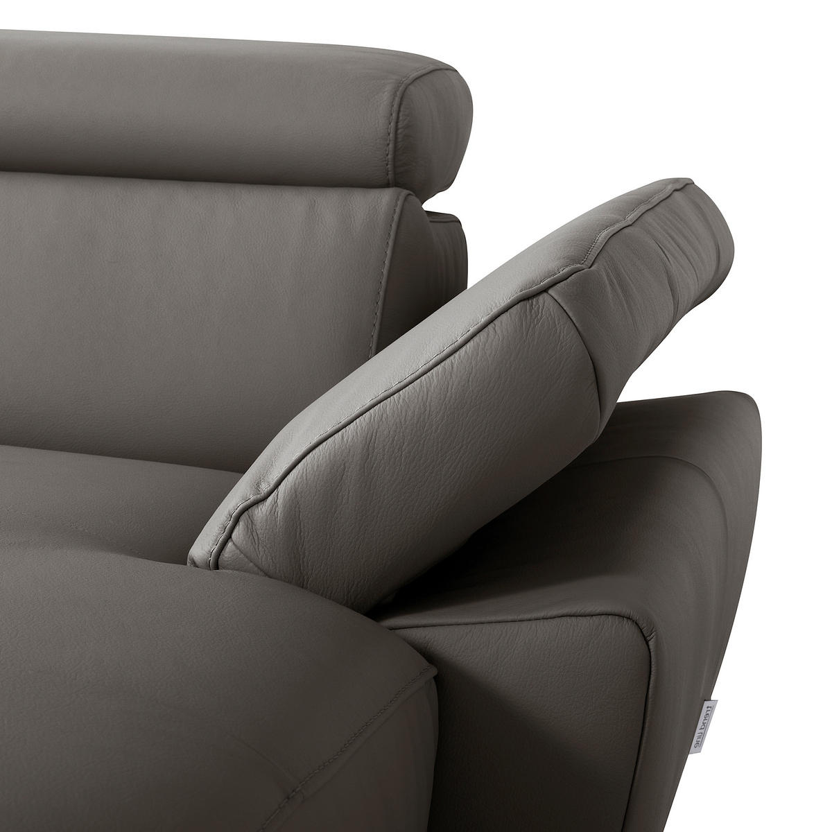 ECKSOFA Lederlook Echtleder Dunkelbraun  - Chromfarben/Dunkelbraun, Design, Leder/Textil (252/179cm) - Livetastic